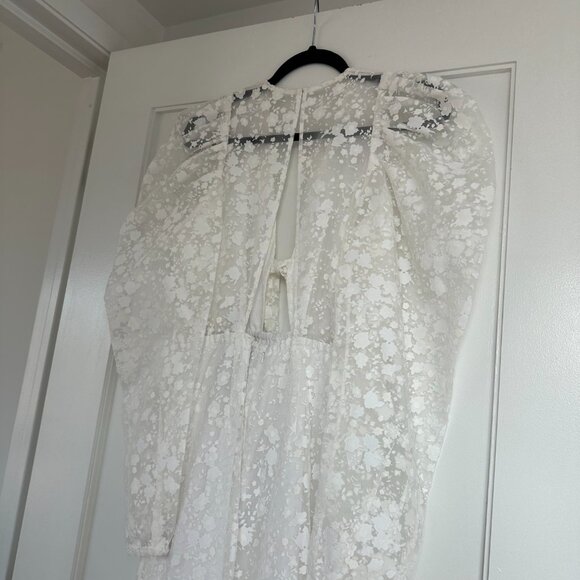 NWT Rosie Assoulin Victorian Dress Sz 4 White Organza Embroidered Floral Burnout - Picture 13 of 13